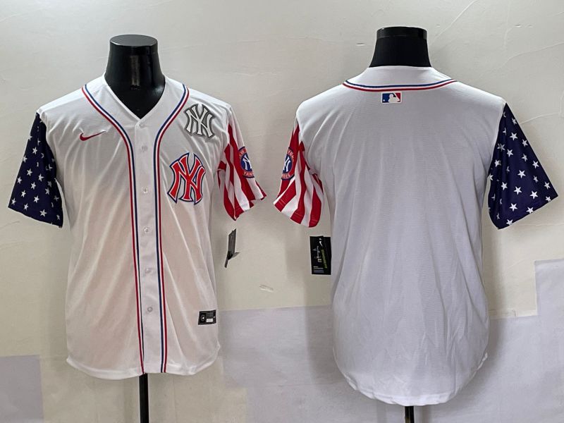 Men New York Yankees Blank White a generation of national flags Jointly Name 2025 Nike MLB Jersey style 5->new york yankees->MLB Jersey